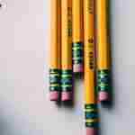 five brown pencils